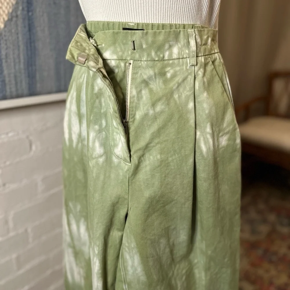 BDG Green Tie-Dye Straight Leg Trousers